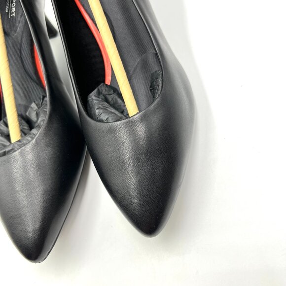 Rockport Womens Size 6.5 Kalila Black Leather Low Kitten Heels Pumps Shoes - Picture 5 of 15